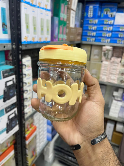 Cute "HOHO" Insulated Glass Water Bottle / Travel Mug