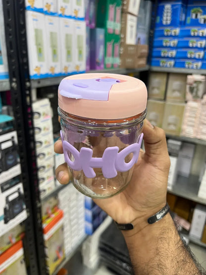 Cute "HOHO" Insulated Glass Water Bottle / Travel Mug